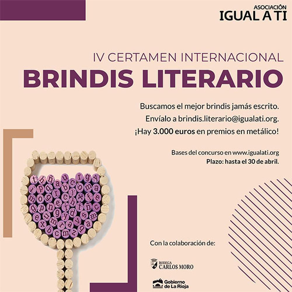 Cartel anunciador de la cuarta edición del certamen internacional Brindis Literario