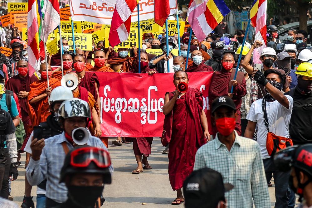 Protest against military coup in Mandalay  / STRINGER