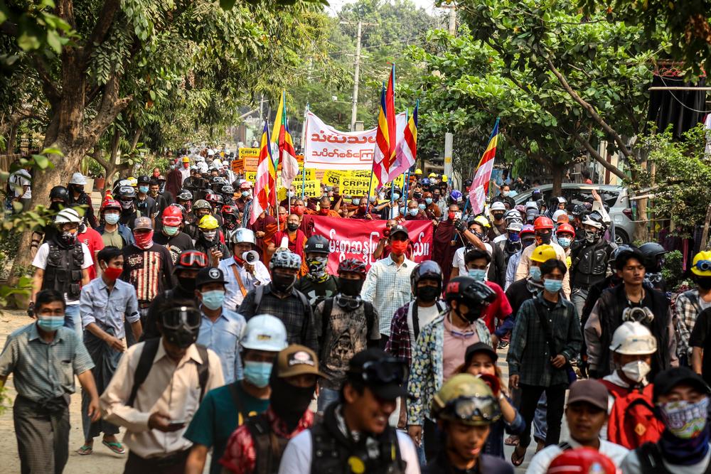 Protest against military coup in Mandalay  / STRINGER