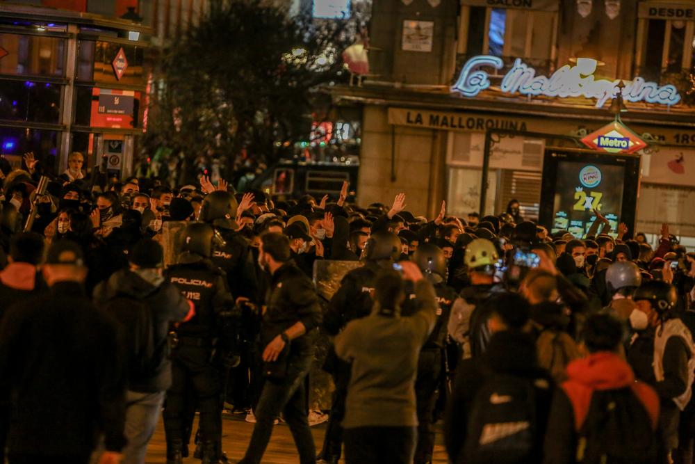 Varios agentes de la Policía Nacional durante una manifestación en Madrid  / RICARDO RUBIO