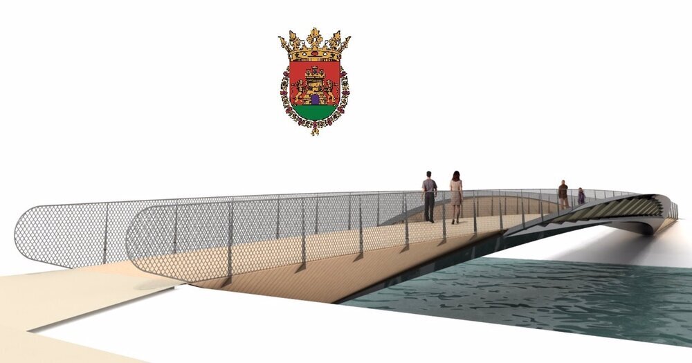 Recreación de la pasarela sobre el río Tirón, que estará lista para primavera de 2023.