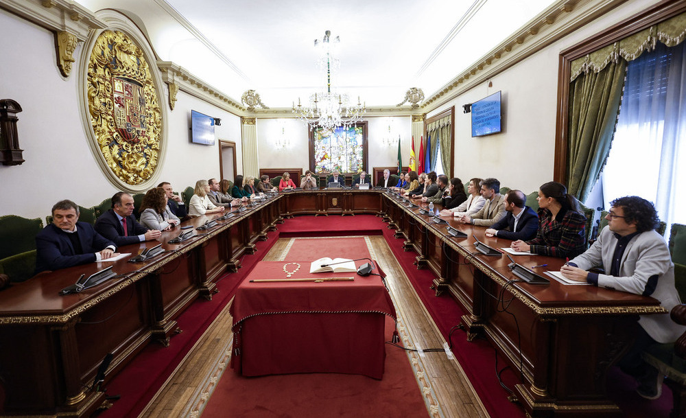 Salón de pleno del Ayuntamiento de Pamplona, donde se ha celebrado la moción de censura