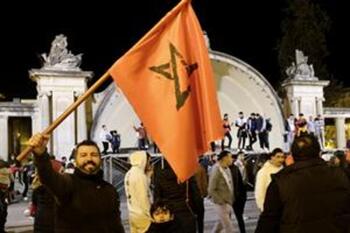 Aficionados de Marruecos festejan la victoria en Logroño