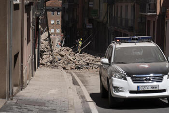 Se derrumba un edificio en Teruel que había sido desalojado