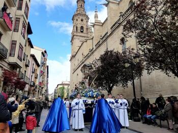 Los fieles  reciben emocionados a La Borriquilla en Logroño